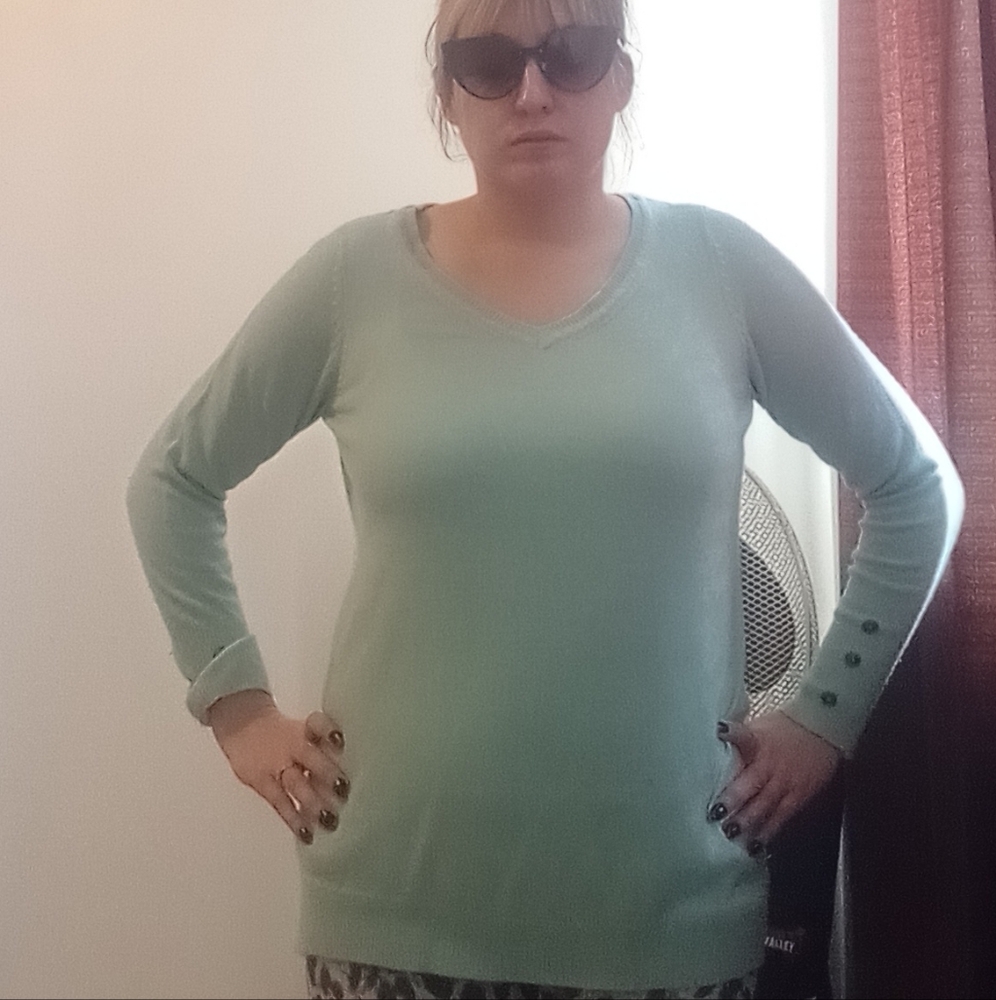 [2 For 1] Light Blue Long Sleeve Sweater